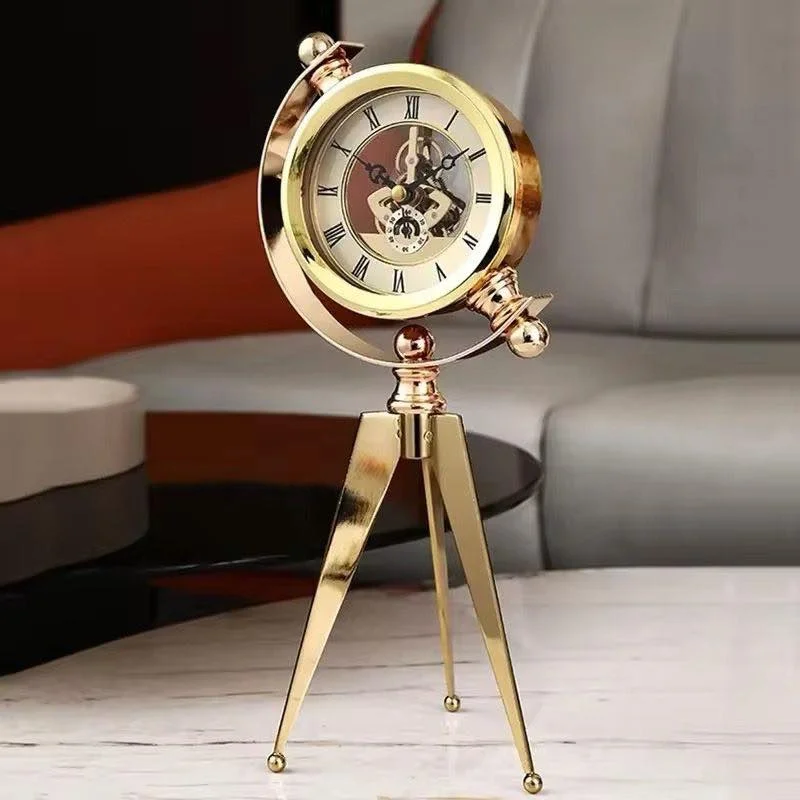 Metallic Golden Table Clock